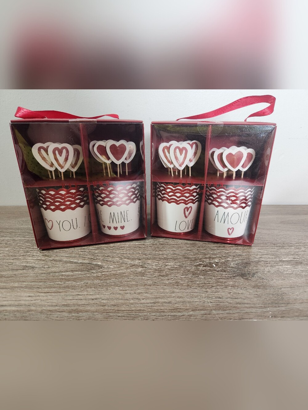 Rae Dunn Valentine's Baking Cups & Picks -  I  LOVE YOU & BE MINE NEW